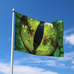 Green Snake Eye Print Polyester Flag