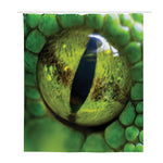 Green Snake Eye Print Polyester Shower Curtain