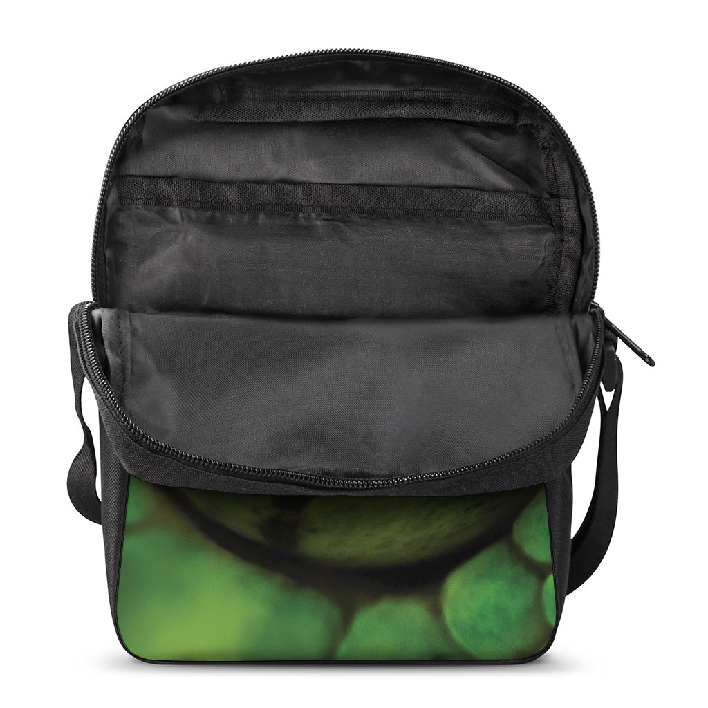 Green Snake Eye Print Rectangular Crossbody Bag