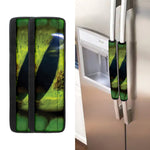 Green Snake Eye Print Refrigerator Handle Covers