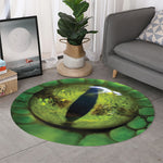 Green Snake Eye Print Round Rug