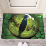 Green Snake Eye Print Rubber Doormat