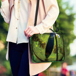 Green Snake Eye Print Shoulder Strap Bible Bag