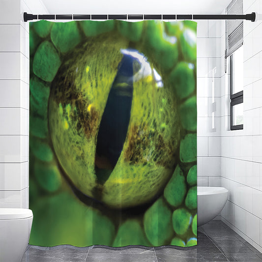Green Snake Eye Print Shower Curtain