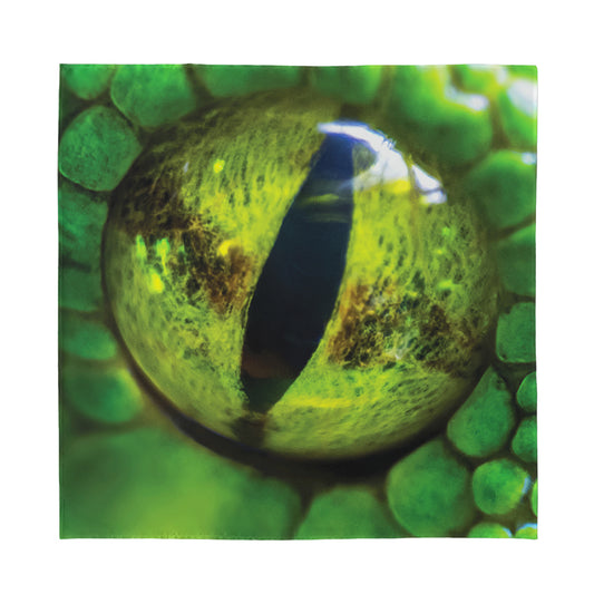Green Snake Eye Print Silk Bandana