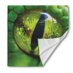Green Snake Eye Print Silk Bandana