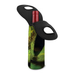 Green Snake Eye Print Single Neoprene Wine Tote