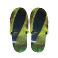 Green Snake Eye Print Slippers