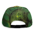Green Snake Eye Print Snapback Cap