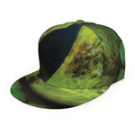 Green Snake Eye Print Snapback Cap