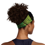 Green Snake Eye Print Sports Headband