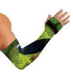 Green Snake Eye Print Sun Protection Arm Sleeves