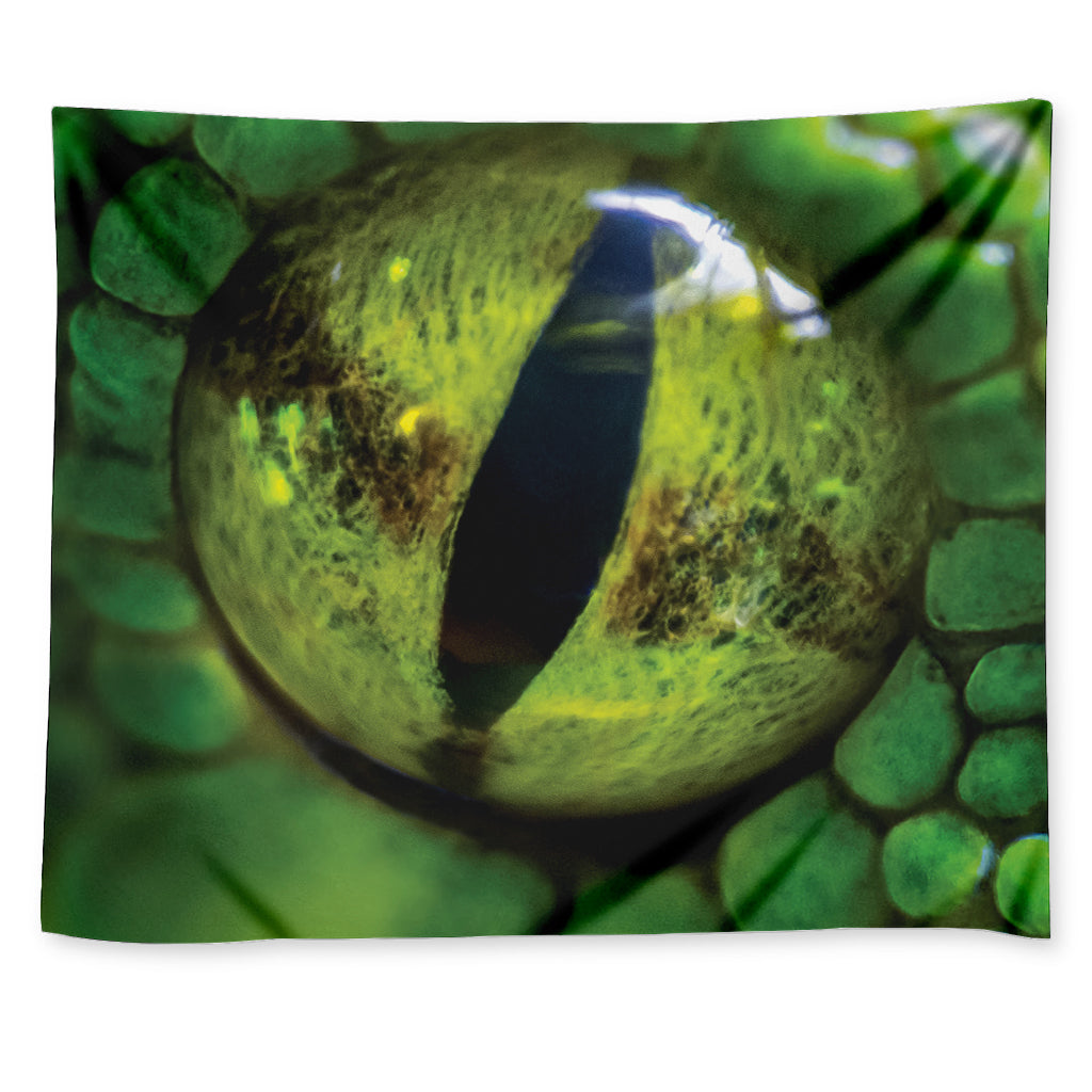 Green Snake Eye Print Tapestry