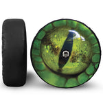 Green Snake Eye Print Tire Cover With Camera Hole