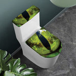 Green Snake Eye Print Toilet Lid And Tank Cover Set
