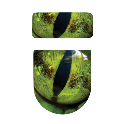 Green Snake Eye Print Toilet Lid And Tank Cover Set