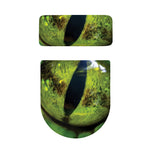 Green Snake Eye Print Toilet Lid And Tank Cover Set