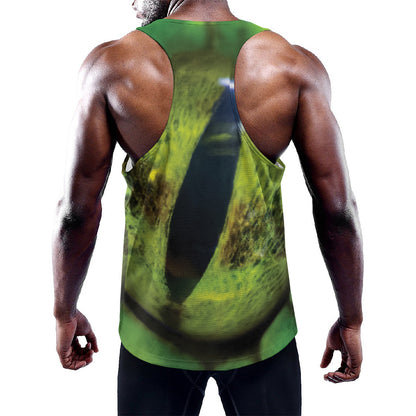 Green Snake Eye Print Training Tank Top