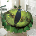 Green Snake Eye Print Waterproof Round Tablecloth