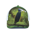 Green Snake Eye Print White Mesh Trucker Hat