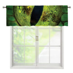 Green Snake Eye Print Window Valance