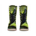 Green Snake Eye Print Winter Boots