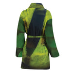 Green Snake Eye Print Women's Bathrobe