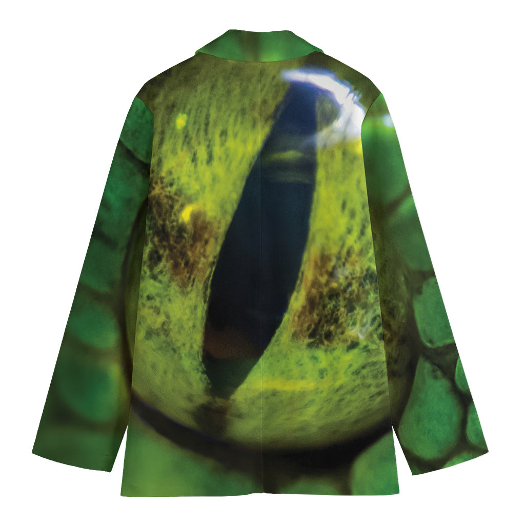 Green Snake Eye Print Women's Blazer