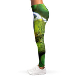 Green Snake Eye Print Women's Leggings