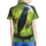 Green Snake Eye Print Women's Polo Shirt