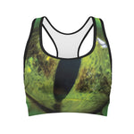 Green Snake Eye Print Women's Sports Bra