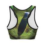 Green Snake Eye Print Women's Sports Bra