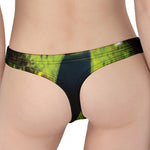 Green Snake Eye Print Women's Thong
