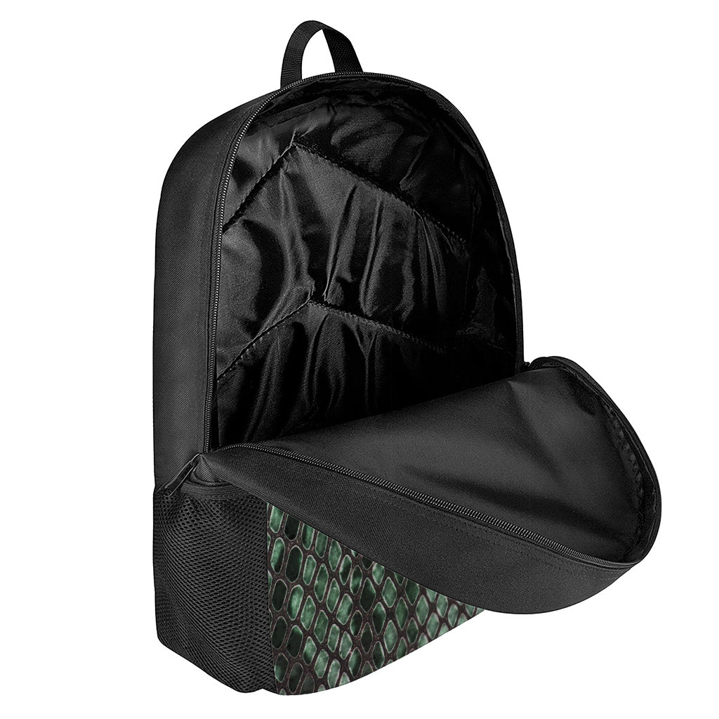 Green Snakeskin Print 17 Inch Backpack