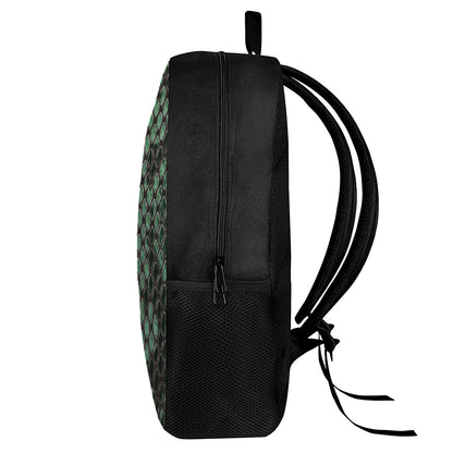 Green Snakeskin Print 17 Inch Backpack