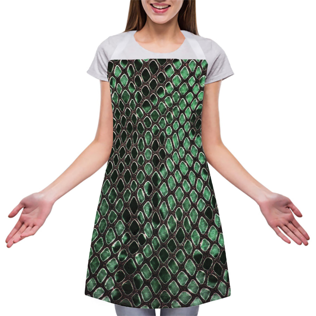 Green Snakeskin Print Adjustable Apron