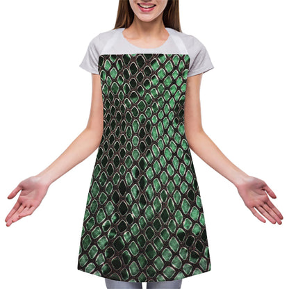 Green Snakeskin Print Adjustable Apron