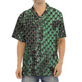 Green Snakeskin Print Aloha Shirt