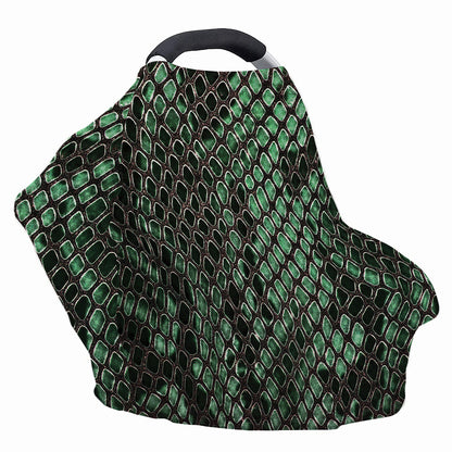 Green Snakeskin Print Baby Seat Cover