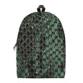 Green Snakeskin Print School Backpack
