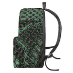 Green Snakeskin Print Backpack