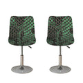 Green Snakeskin Print Bar Stool Covers