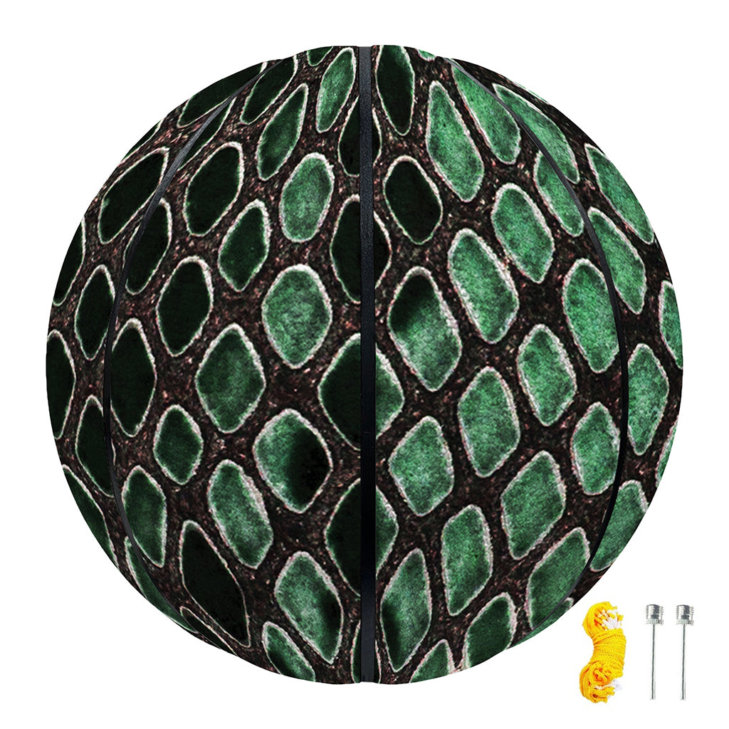 Green Snakeskin Print Basketball