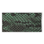 Green Snakeskin Print Beach Towel