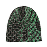 Green Snakeskin Print Beanie