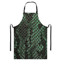 Green Snakeskin Print Bib Apron With Pocket