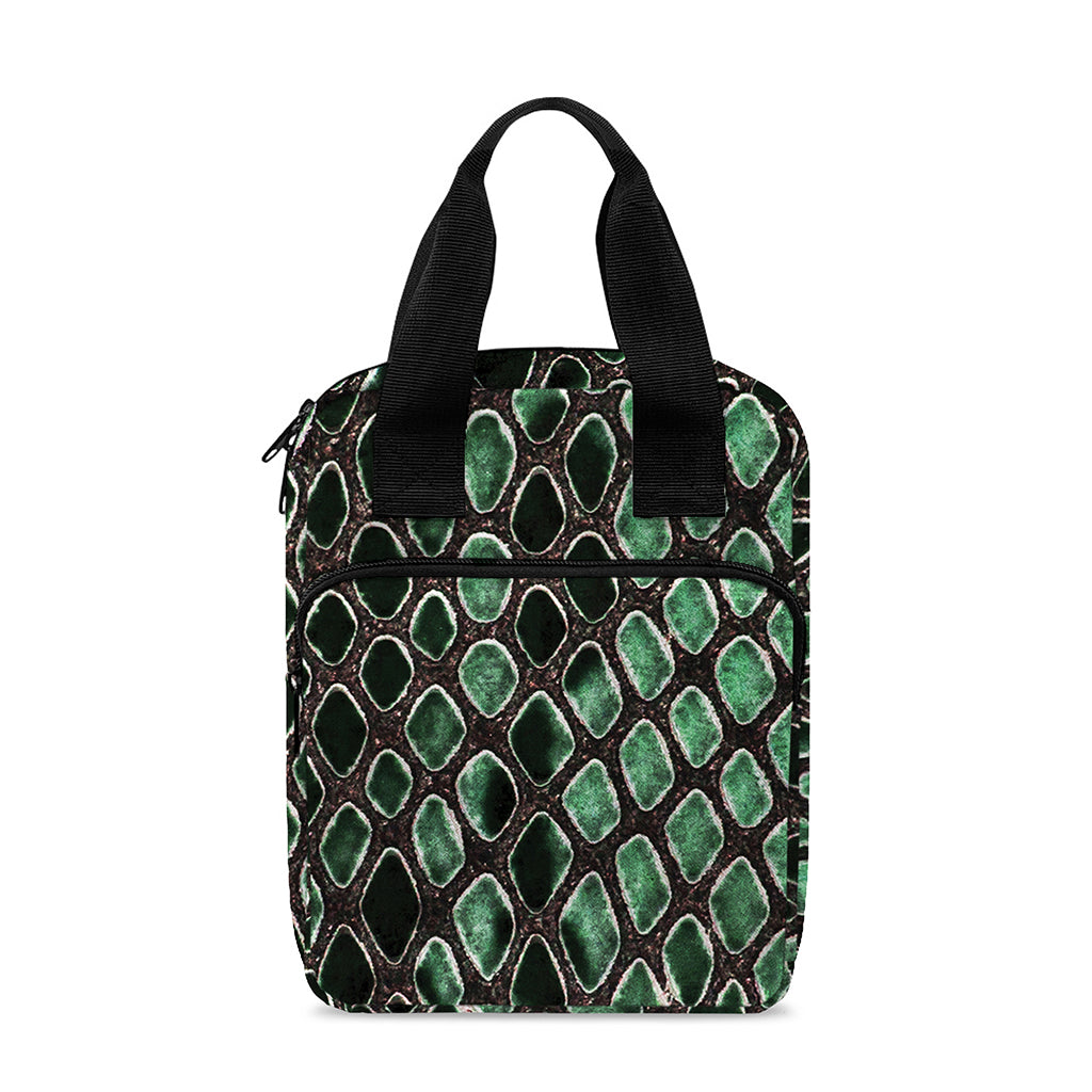 Green Snakeskin Print Bible Tote Bag