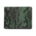 Green Snakeskin Print Bifold Wallet