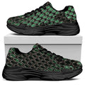 Green Snakeskin Print Black Chunky Shoes
