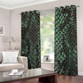 Green Snakeskin Print Dimout Grommet Curtains